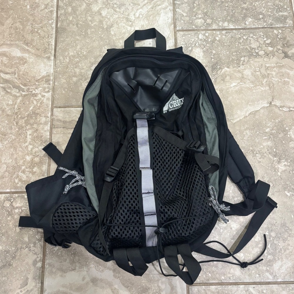 Crux by Gregory Backpack Black Olive Green Technical Hiking Daypack Mens Bag